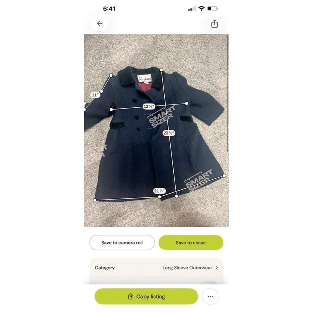 Vintage lil miss Bobbie girls Peacoat wool coat